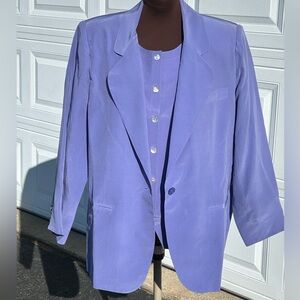 NWT STEPHANIE ANDREWS s1X/20W 💯SILK matching vest/jacket-lavender-lined-gorgeous